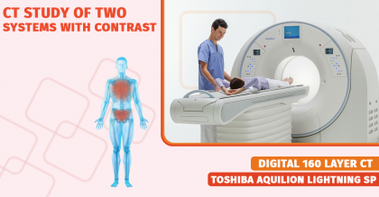 CT study of any two systems with contrast