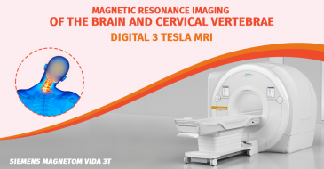 Magnetic resonance tomography of the brain and cervical vertebrae
