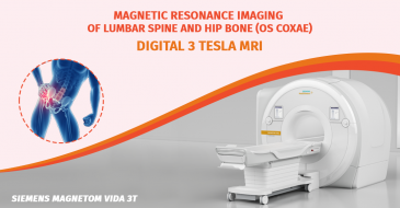 Magnetic resonance imaging of lumbar spine and hip joint