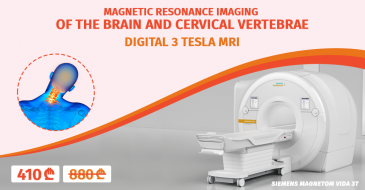 Magnetic resonance tomography of the brain and cervical vertebrae
