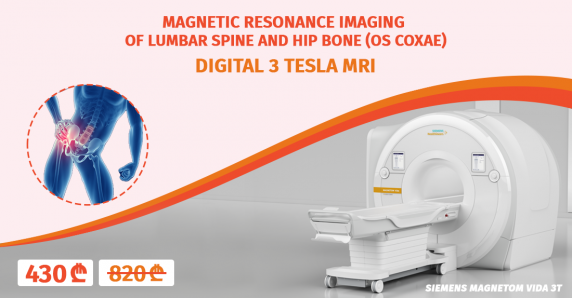 Magnetic resonance tomography of lumbar spine and hip joint